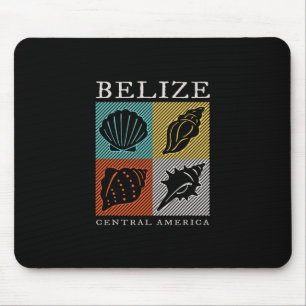 Retro-Belize-Souvenir-Vintage-Meeresmuschel-Männer Mousepad