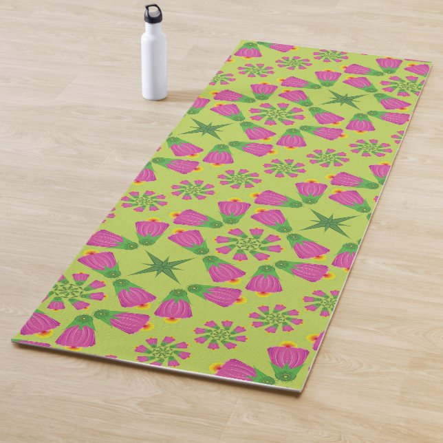 Retro Bell Blume Mandalas Green Yoga Mat Yogamatte (Beispiel)