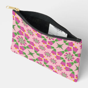 Retro Bell Blume Mandalas Rosa Kleiner Ton Zubehörtasche