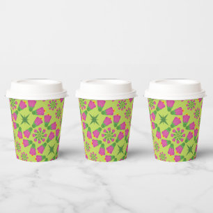 Retro Bell Blume Mandalase Grünbuch Cups Pappbecher