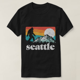 Retro-Berg-Design von Seattle Bigfoot T-Shirt
