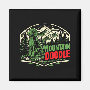 Retro-Berg-Doodle-Hundefreunde Vintage-Outdoor Magnet