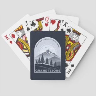 Retro-Berg-Familienurlaub Blau ID1136 Spielkarten