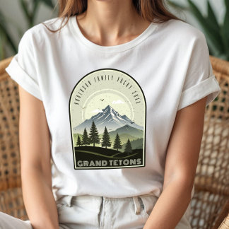 Retro-Berg-Familienurlaub Grün ID1136 Tri-Blend Shirt