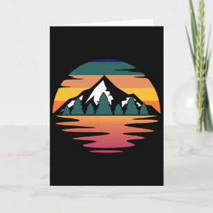 Retro-Berg-Sonnenuntergang-Vintage-Landschaft _2 Karte