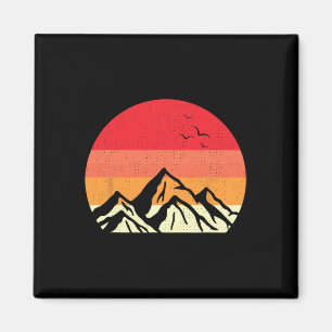 Retro-Berg-Sonnenuntergang-Vintage-Landschaft _3 Magnet