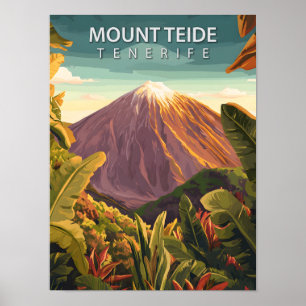 Retro-Berg Teide Teneriffa Kanarische Inseln Poster