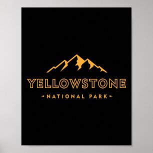 Retro Berg Yellowstone Nationalpark Wandern So Poster