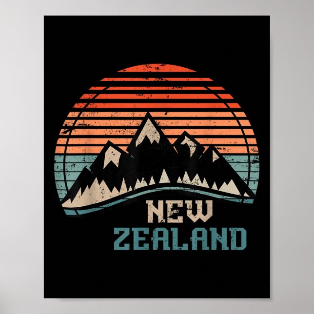 Retro-Berge Neuseeland  Poster (Vorne)