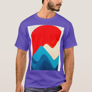 Retro-Berge und Sonne T-Shirt