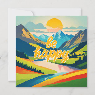 Retro-Berglandschaft Feiertagskarte