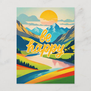 Retro-Berglandschaft Feiertagspostkarte