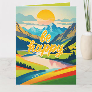 Retro-Berglandschaft Karte