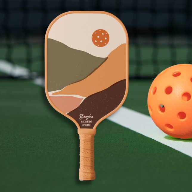 Retro Berglandschaft Pickleball Sun Custom Tex Pickleball Schläger (Von Creator hochgeladen)