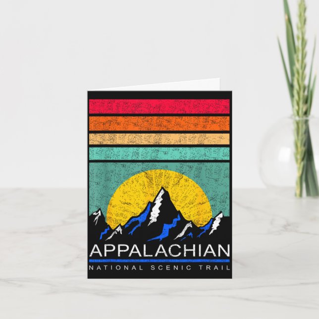 Retro-Bergsilhouette Appalachian Trail Karte (Vorderseite)