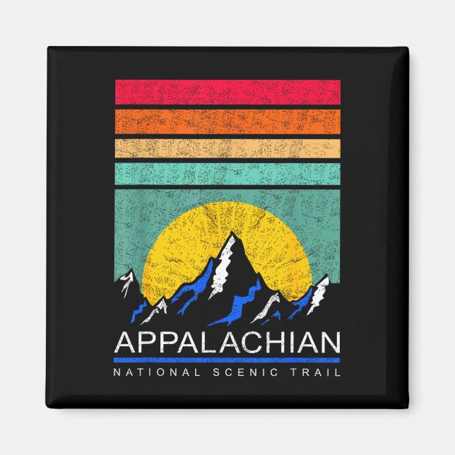 Retro-Bergsilhouette Appalachian Trail Magnet (Vorne)
