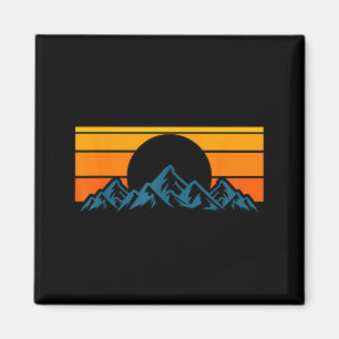 Retro-Bergsilhouette Magnet
