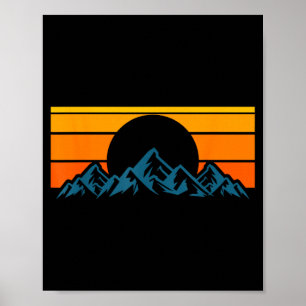 Retro-Bergsilhouette Poster