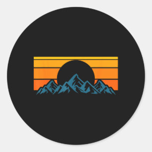Retro-Bergsilhouette Runder Aufkleber