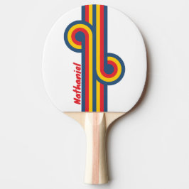 Retro-Bergstreifen-Loop mit Namen Tischtennis Schläger