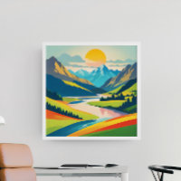 Retro-Bergwelt Akropolis Kunst