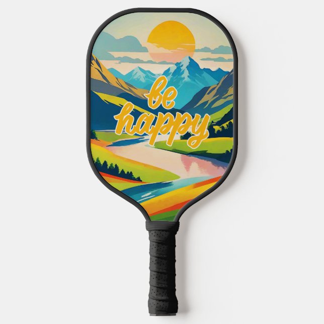 Retro-Bergwelt Pickleball Schläger (Vorderseite)