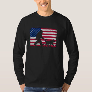 Retro Bernedoodle 4. Juli US-amerikanische Flagge  T-Shirt