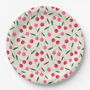 Retro Berry Cherry Birthday Party Pappteller