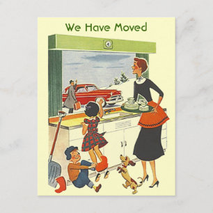 Retro beschäftigtes Zuhause haben wir Ankündigung