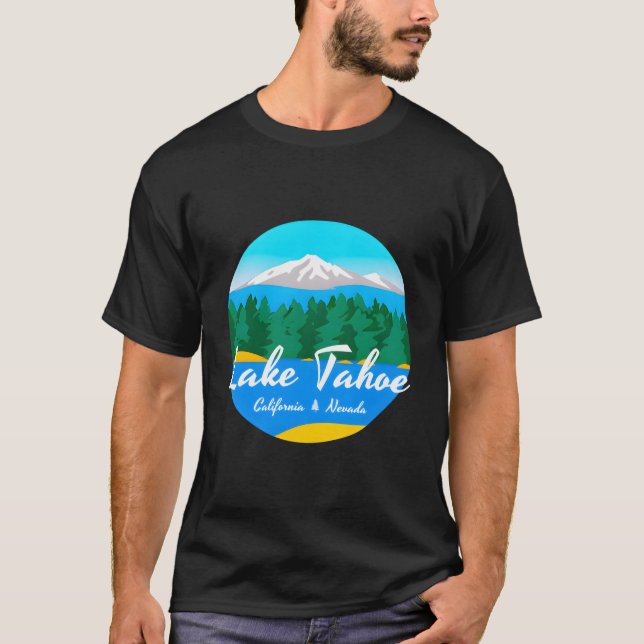 Retro Besichtigung des Tahoe-Sees Urlaub T-Shirt (Vorderseite)