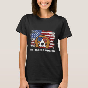 Retro Best Beagle Vater Ever Vintager Hund America T-Shirt