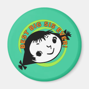 Retro Best Big Sis Ever Magnet