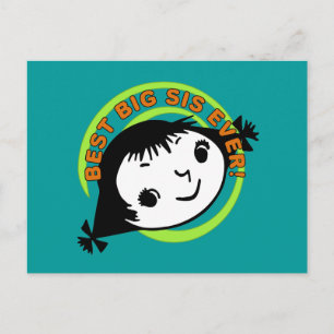 Retro Best Big Sis Ever Postkarte