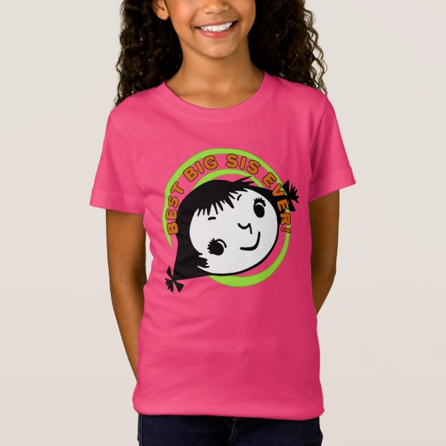 Retro Best Big Sis Ever T-Shirt (Vorderseite)