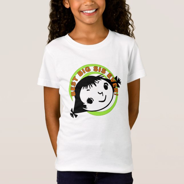 Retro Best Big Sis Ever T-Shirt (Vorderseite)