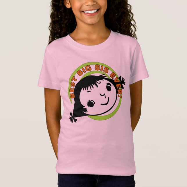 Retro Best Big Sis Ever T-Shirt (Vorderseite)