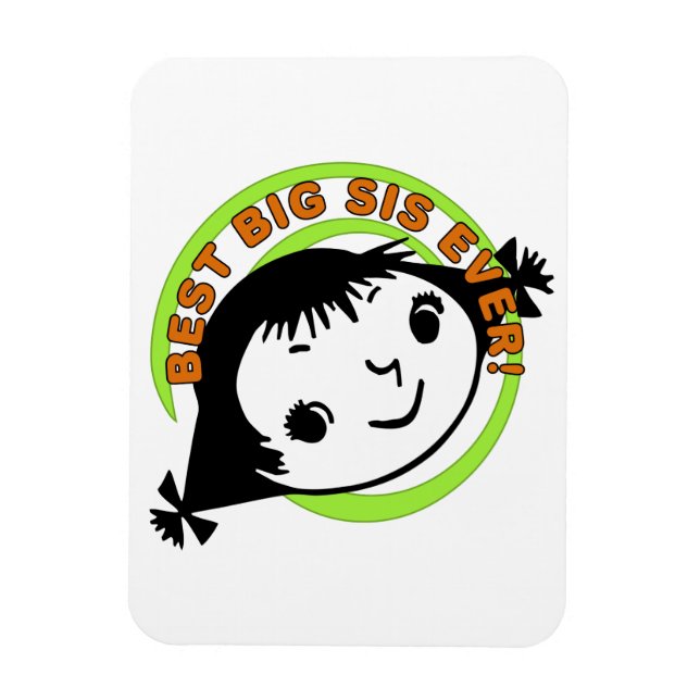 Retro Best Big Sister Ever Magnet (Vertikal)