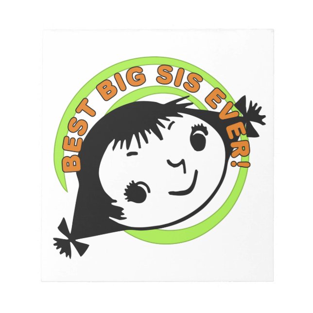 Retro Best Big Sister Ever Notizblock (Vorderseite)