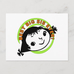 Retro Best Big Sister Ever Postkarte