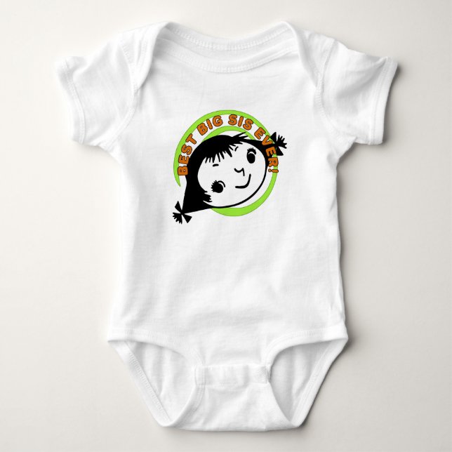 Retro Best Big Sister Ever T-Shirt (Vorderseite)