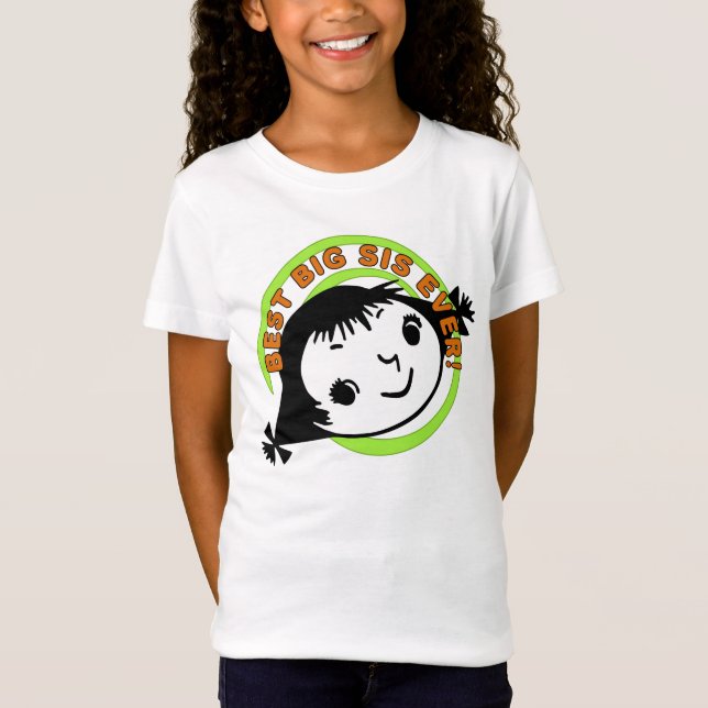 Retro Best Big Sister Ever T-Shirt (Vorderseite)