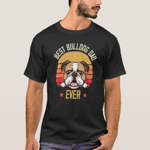 Retro Best Bulldog Vater Ever Vatertag Ehemann D T-Shirt