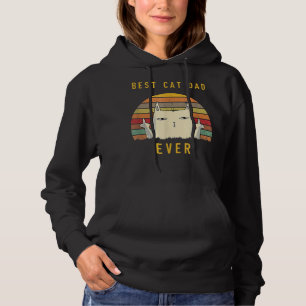 Retro Best Cat Vater Ever Cat Lover Funny Cat Dadd Hoodie