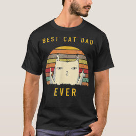 Retro Best Cat Vater Ever Cat Lover Funny Cat Dadd T-Shirt
