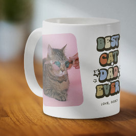 Retro Best Cat Vater je 2 Foto Kaffeetasse
