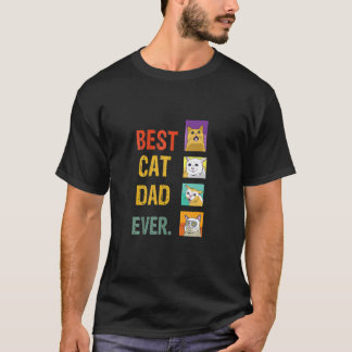 Retro Best Cat Vater je Meow Cat Kitty Cat Daddy T-Shirt
