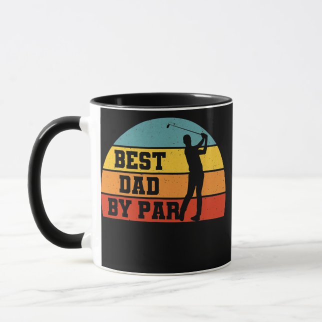 Retro Best Dad By Par Funny Golf Player Papa  Tasse (Links)