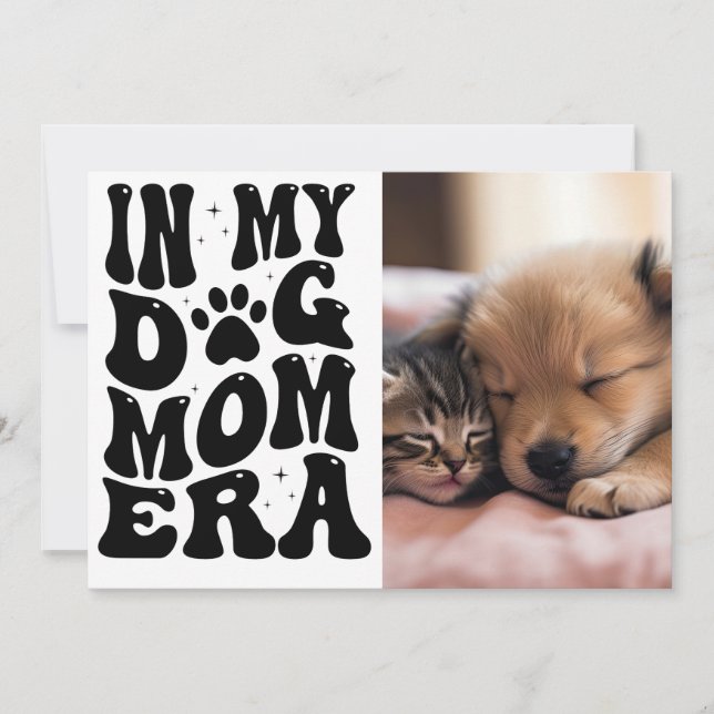 Retro Best Dog Mama Card - Geburtstag oder Muttert Karte (Vorderseite)