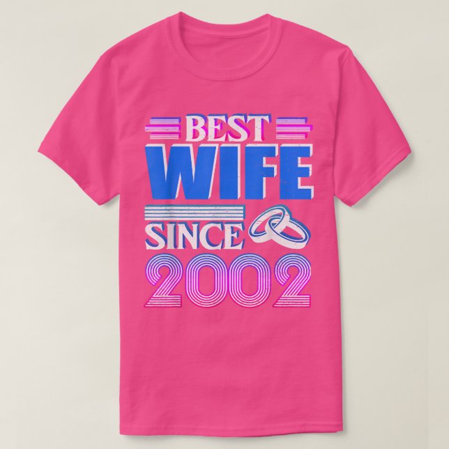 Retro Best Ehefrau seit 2002 20. T-Shirt (Design vorne)