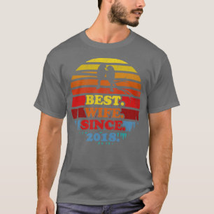 Retro Best Ehefrau seit 2018 Sunset Wedding Annive T-Shirt